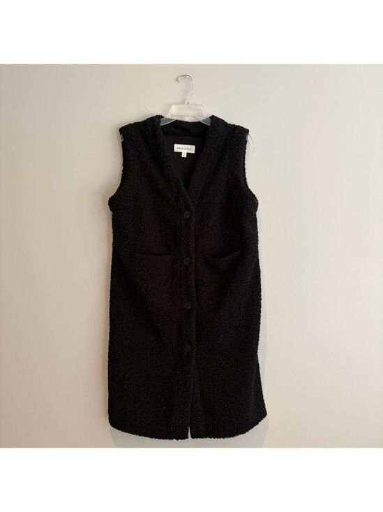 Prologue Jackets & Blazers - Prologue Black Sherpa Longline Button Front Vest Size M Target Cozy Teddy Fleece